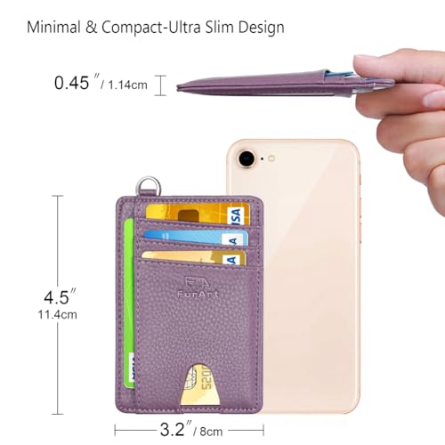 FurArt Credit Card Holder Wallet, Slim RFID Blocking Minimalist Women's Card Wallet