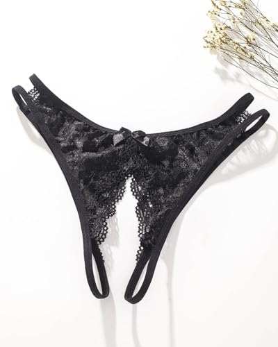 Image of Women Sexy Panties Plus Size Underwear Lace Thongs Low Rise G-String Cheeky Underpants