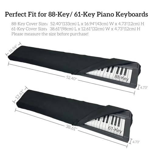 61-Key Piano Keyboard Dust Cover Full Coverage Dirt Proof Durable Anti-Wrinkle w/ Rope Cord Lock Design Digital Pianos Musical Instrument Accessories