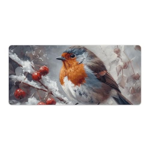 Tapis de souris gamer 40x90 cm antidérapant motif oiseau de bureau