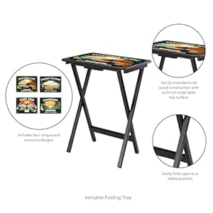 Capecraftsmenrectangulartvtraystablesetof4easyfoldingcouchtrayswithstoragerackdecorativeportabeservingtablesforhomeactivitiescalifornia Urban Country Home Decor Cape craftsmen rectangular tv trays table set of 4 easy folding couch trays with storage rack decorative portabe serving tables for home activities california urban country home decor