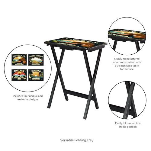 Capecraftsmenrectangulartvtraystablesetof4easyfoldingcouchtrayswithstoragerackdecorativeportabeservingtablesforhomeactivitiescalifornia Urban Country Home Decor Cape craftsmen rectangular tv trays table set of 4 easy folding couch trays with storage rack decorative portabe serving tables for home activities california urban country home decor