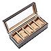HYEBOX Cajas de Reloj de Madera con Estante de Almacenamiento de Vidrio con Estante de exhibición de Vidrio for joyeria, Reloj, Accesorios- Regalo for Hombre, Mujer