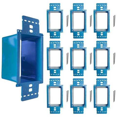 BWP - Electrical Power Outlet Box Extender Kit – Single Gang Box Extender - Single Receptacle Heavy Duty Plastic (10 Pack, Blue) Cover