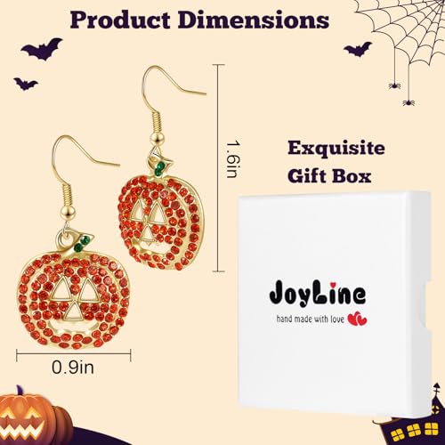 Joyline Halloween Pumpkin Earrings for Women Crystal Dangle Earrings Halloween Jewelry Gifts Costume Party Accessories2