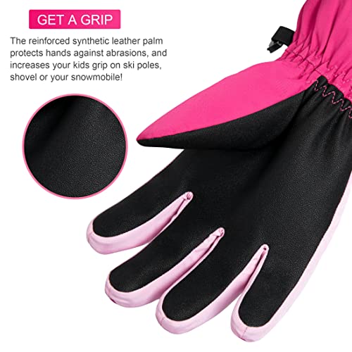 Thxtoms Kids Winter Gloves Waterproof Ski Snow Gloves For Boys & Girls Cold Weather Outdoor Sports Snowboard Bicycle For 4-14 Years Old #TOP4