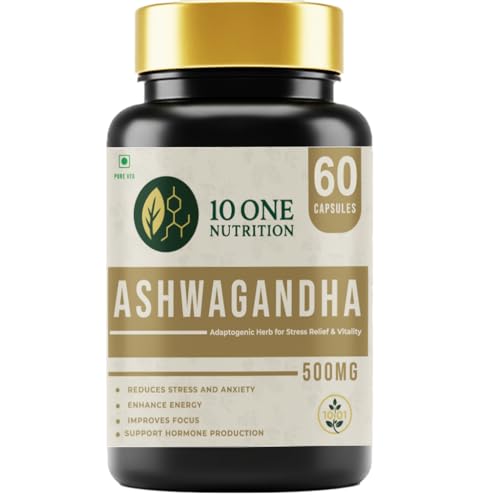 Image of Ashwagandha Gold 500mg - (60 Capsule) | Natural Stress Relief, Improves Strength & Energy | Supports Muscle Mass, Boost Immunity & General Wellness | Ayush Approved | For Men & Women