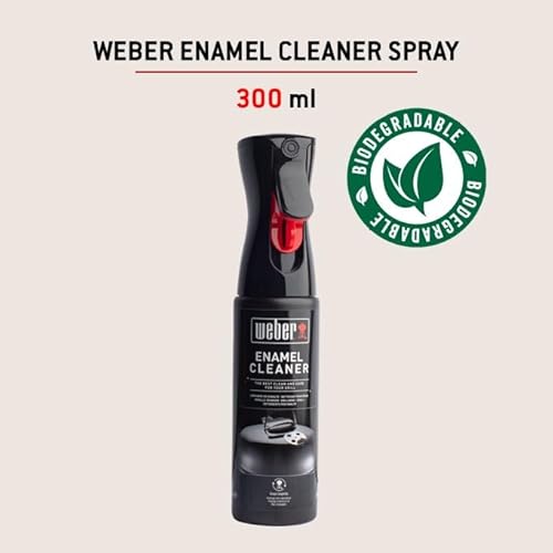 Weber Emaille-Reiniger 300ml, feines Nebelspray zur streifenfreien Reinigung von Emaille Oberflächen, löst Essens- und Fettrückstände (17684)