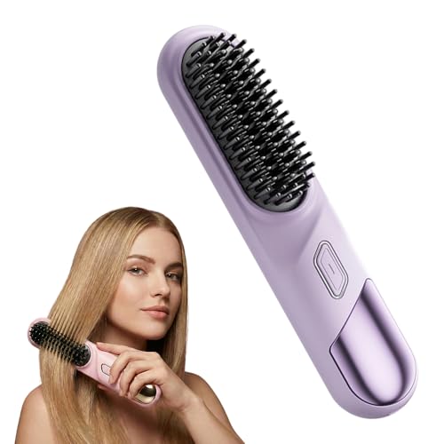 Cepillo Alisador de Pelo Recargable con 3 Temperaturas