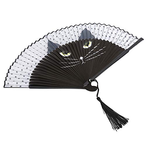 Ventilador plegable para gatos, ventilador de mano fácil de plegar y abierto, simple, alto, apertura y cierre suaves, escenarios reutilizables, bueno para cualquier ocasión