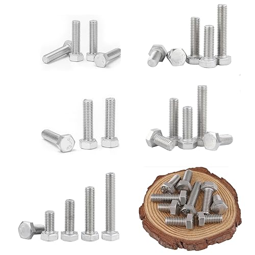 Image of 25pcs Hex Head Screw Bolts, (1 /4-20 x 1-1 /2 inch) Hex Head Bolts, (Full Thread), 304 Stainless Steel (Silvery)