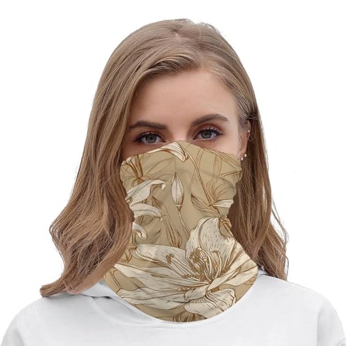 Mascarilla Beige con Dibujo Lineal para Clima Frío, Cuello Tubular, Pañuelo Cortaviento para Hombre y Mujer, Balaclava Elástica para Motocicleta, Ciclismo, Esquí y Más miniatura 5