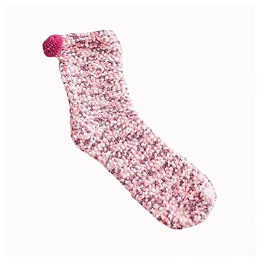 Roliga tårta strumpor, cupcakes design tjejer strumpor, 3 par fluffiga slipper säng strumpor för Alla hjärtans dag och födelsedagsgåva,Pink,one size