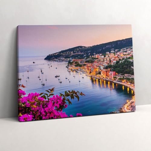 Peinture murale d'art Côte d'Azur, grand tableaux 80x60cm de haute finition