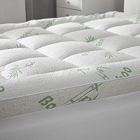 Cooling Mattress Topper Full Size with 8-21" Deep Pocket, Breathable Viscose Made from Bamboo Mattress Pad for Back Pain Relief Pillow Top with 1200 GSM Down Alternative Fill