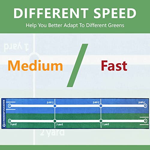 CROSSFINGERS-Alfombrilla-de-Golf-para-Poner-en-Verde-con-Control-de-Velocidad-de-3m-x05m-una-practica-de-Golf-Profesional-o-Herramientas-de-Entrenamiento-para-afilar-Tus-Habilidades-de-Poner