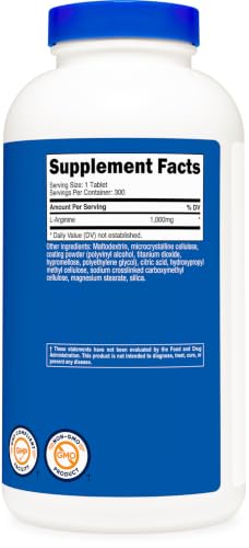 Image of Nutricost L-Arginine 1000mg, Amino Acid Tablets (300 Tablets)