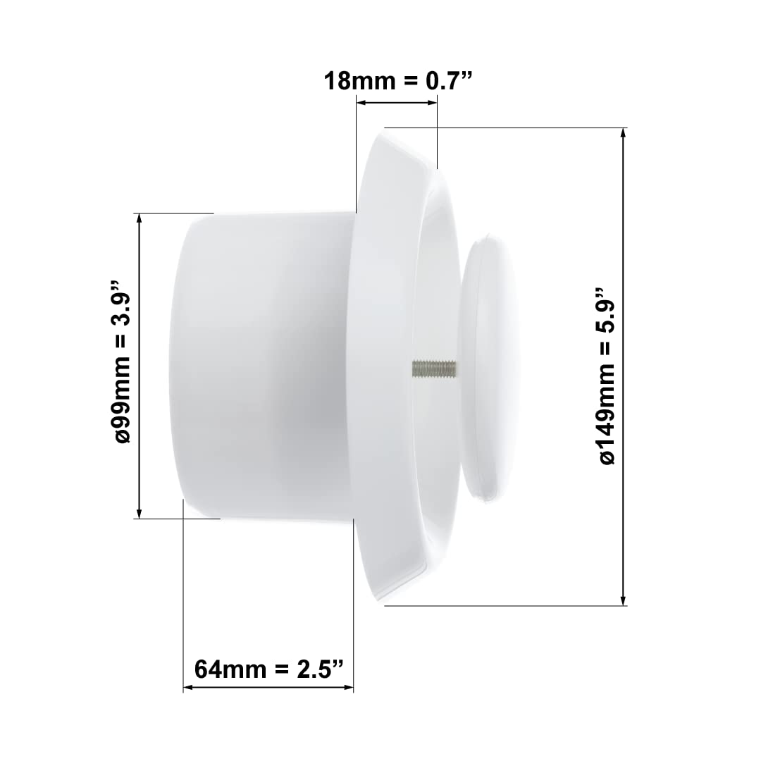 Lüftungsschlitzabdeckung Aus Metall – 10,2 Cm, Rund, Verstellbar, Für Decke & Wand