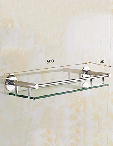 Estante de vidrio y acero inoxidable GZ para cosméticos de baño elegante