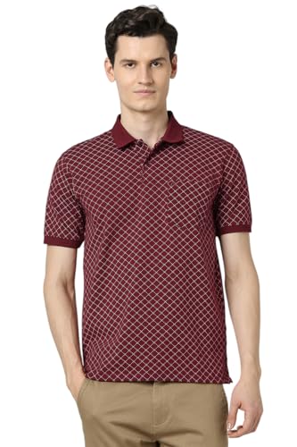Image of Peter England Men's Cotton Regular Fit All Over Printed T-Shirt | Rich