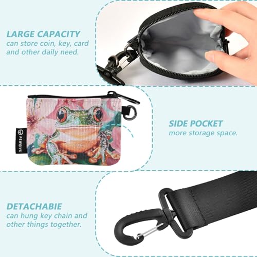 Simple Shining Jewelry Frog Women's Card Cases Change Holder Compact Size ID Card Holders Protector with Wristlet Strap for Lady 2 Pcs Recto Verso3