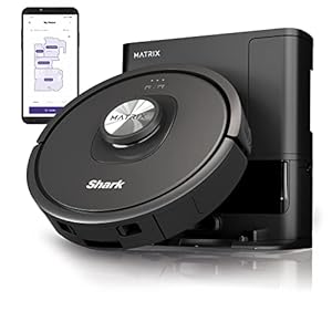 Shark RV2310AE Matrix Self Emptying Robot Vacuum with Bagless 45 Day Capacity Self Cleaning Brushroll for Pet Hair No Spots Missed on Carpets Hard Floors Precision Home Mapping Wi Fi Black