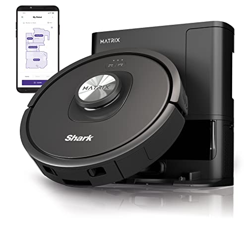 Shark RV2310AE Matrix Self-Emptying Robot Vacuum with Bagless, 45-Day Capacity, Self-Cleaning Brushroll for Pet Hair, No Spots Missed on Carpets & Hard Floors, Precision Home Mapping, Wi-Fi, Black by Shark - Used condition - US$159.99