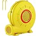 VEVOR Air Blower, 450W 0.6HP Inflatable Blower, Portable and Powerful Bounce House Blower, 1750Pa Commercial Air Blower Pump Fan, Used for Inflatable Bouncy Castle and Jump Slides, Yellow