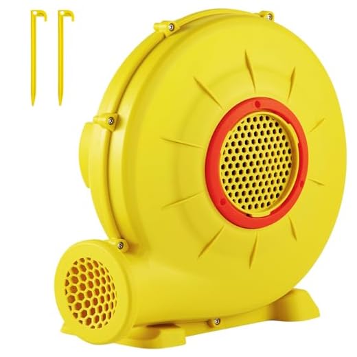 VEVOR Air Blower, 450W 0.6HP Inflatable Blower, Portable and Powerful Bounce House Blower, 1750Pa Commercial Air Blower Pump Fan, Used for Inflatable Bouncy Castle and Jump Slides, Yellow