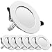 LED spot encastré, extra plat, encastré lampe plafonnier plat rond,7W 700lumen equivalent 70W incandescence, AC175-265V, blanc neutre, pour salle de bain, salon, boite de 6