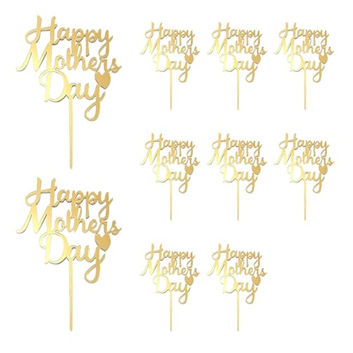 Fonowx 10 Piezas de Adornos para Tartas del Día de La Madre para Recuerdos de Fiesta, Cumpleaños, Madre