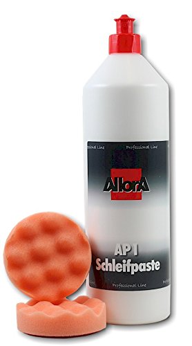 AllorA NEU Schleifpaste AP1 Schleifpolitur Politur erzeugt tiefen Glanz inkl. 2 x Polierpad 80mm
