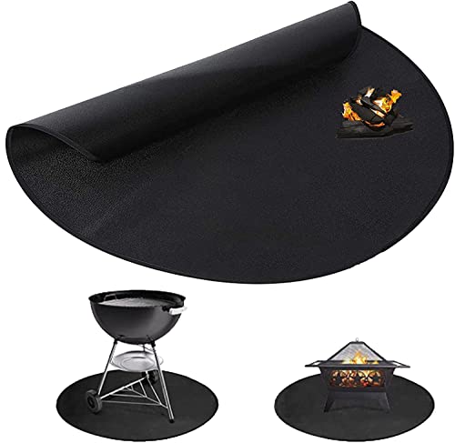 Feuerschale Matte Feuerschutzmatte Feuerfeste BBQ Grills Matte für Grill oder Feuerstelle, Rund Hitzebeständige Feuerstellenmatte, Feuerschale Matte Bodenschutz (24-40in)(Size:40in) Cover