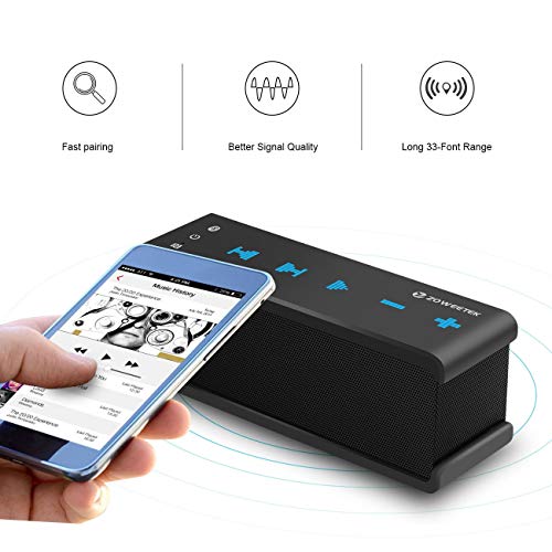 Zoweetek Bluetooth Speaker with AUX Input for Echo Dot, Dual Drivers Stereo NFC Portable Wireless Speakers with Bass - Thumbnail 6