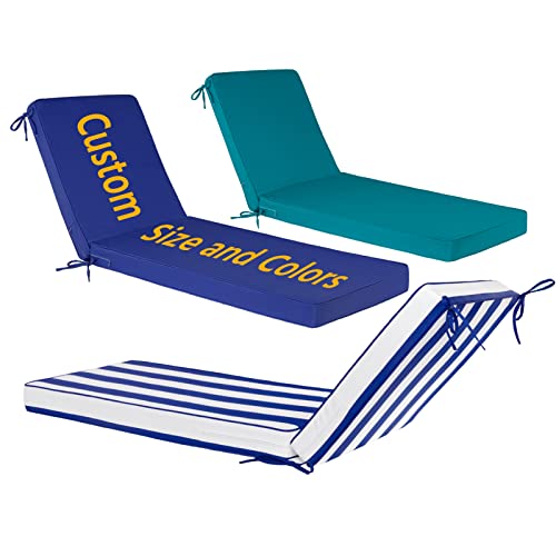 Millsilo Custom Outdoor Chaise Lounge Cushion,Water-Resistant Patio Furniture Cushion, Custom Size/Color Patio Furniture Lounge Chairs Cushion, Comfortable and Stylish Patio Cushion