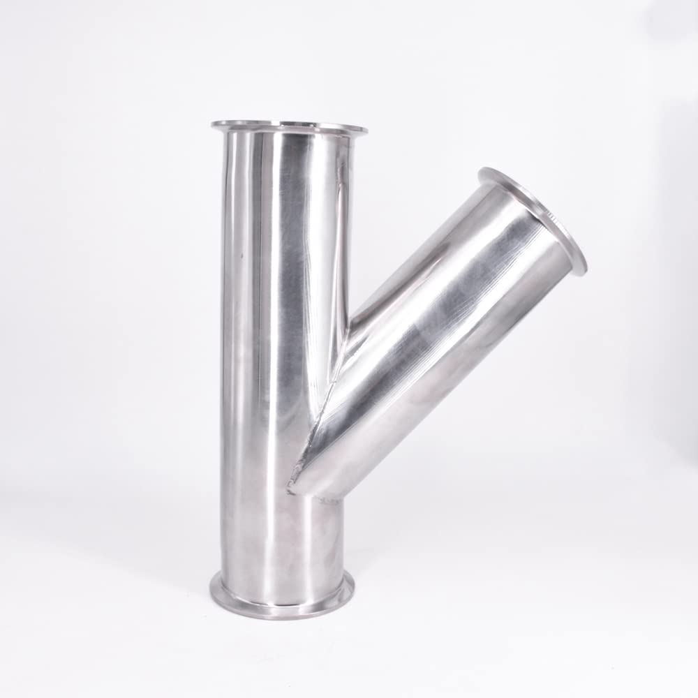 Abrazadera triple oblicua en forma de Y de 76 mm de diámetro exterior, 3" y 3 vías, acero inoxidable SUS 304, divisor for cerveza casera y vino