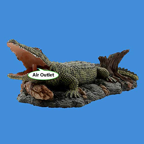 YzDnF Luchtstenen  Bubble Diffuser Aquarium Crocodile beluchter decoraties ornament zuurstof blaas hars crafts voor Aquarium-decor (Kleur: Painted, Grootte: 24,5x11,5x6,5cm) - Afbeelding 3