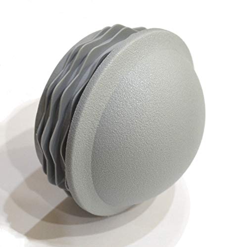 Image of 2pcs Pack: 3 1 /2 Inch Round Plastic Spherical End Cap (for Hole Size from 3 3 /16 to 3 3 /8, Including 3 1 /4 inches), Dome Shaped Cover for Steel Fence Post, Furniture Finishing Plug (Grey)