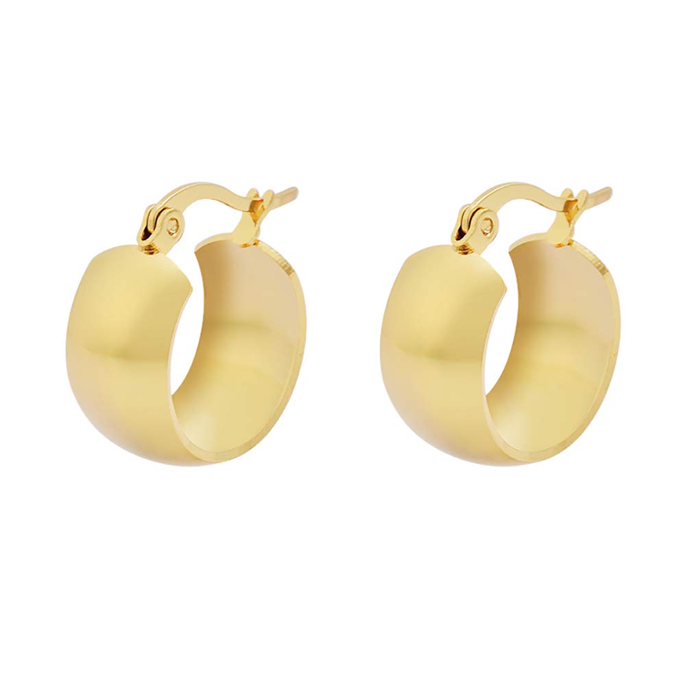 Edforce Stainless SteelWide Large Rounded Hoop Earrings for Women