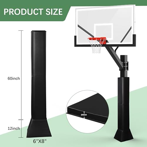 Katop Square Basketball Pole Padding, Professional Heavy Duty Protective Pad, 2-Inch Thick, All-Weather Pads fit 6×8Inch Square Poles, Heavy Duty Safety Pole Pads for Player Protection