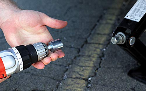 Camco Rv Leveling Scissor Jack Socket Drill Adapter, Fits 3/8" And 1/2" Power Drills, Works With All 3/4" Hex Drive Jacks (57363), Silver #TOP3