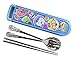 Pororo Penguin Niños Tenedor Cuchara Entrenamiento Palillos Cubertería Utensilios Vajilla Set con Estuche - Azul