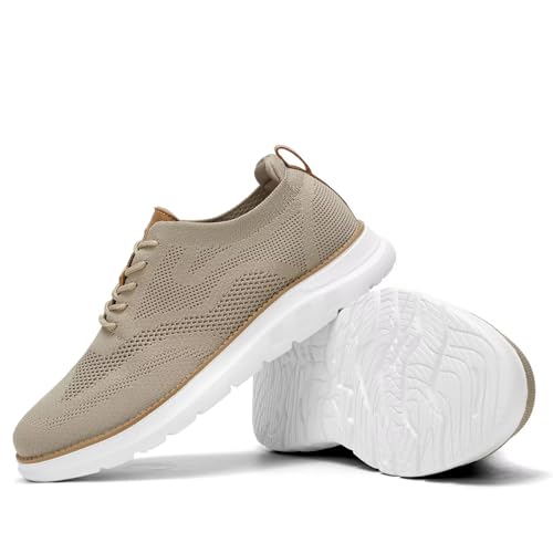 Image of Mens Casual Dress Oxfords Shoes Fashion Mesh Work Business Walking Sneakers Comfortable Lightweight Soft Sole