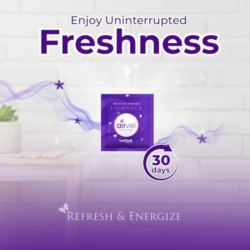 Image of Airvel Lavender Freshener Pouch 6Pcs (10g Each) | Safe, Non-Toxic Air Freshener | Long-Lasting Bathroom Freshener for Toilet | Odour Remover | Air Freshener for Toilet | Up to 30 Days