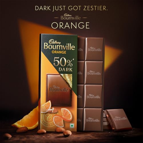 Image of Cadbury Bournville Orange 50% Dark Chocolate Bar, 75 g