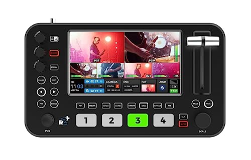 SPROLINK Neolive R2 Plus Video Switcher for Live Streaming 4X HDMI Input Multi Camera Mixer with 5.5 1080p Screen PTZ Joystick RTMP Hardware Streaming USB 3.0 Type-C 1080p 60fps Chroma Key