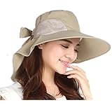 Betterbest Women's Beach Hat Sun Visor Sun Crocheted Summer Hat Wide Brim Sunshade Caps Travel (Khaki)