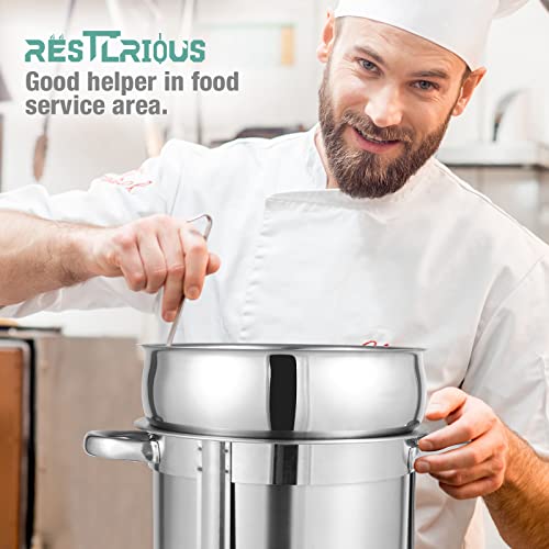 Restlrious Soup Chafer 11 Qt Stainless Steel Round Soup Warmer, Large Marmite Soup Chafer With Pot Lid And Fuel Holder, For Catering, Parties, Events, Wedding, Banquets, Commercial Grade 1 Pack #TOP5