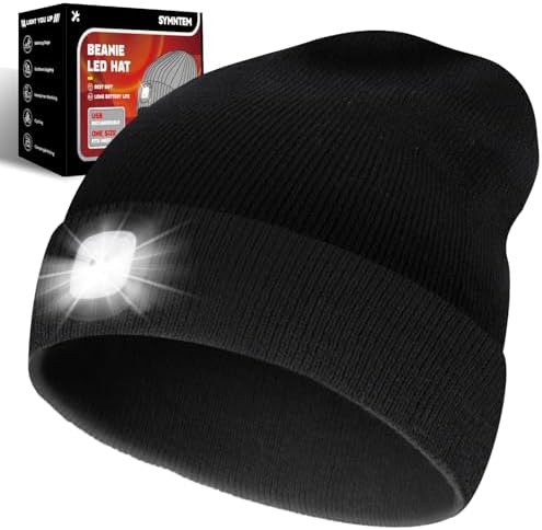 Gifts for Men, Rechargeable Bluetooth Music Unisex Beanie Hat with Light, Cool Gadget Gifts for Women