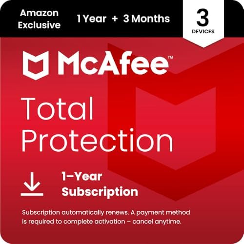 McAfee Total Protection 3-Device 2026 Ready | 15-Month Subscription with Auto-Renewal | anti virus software 2026 for pc, Antivirus, Secure VPN, Scam Protection, Identity Monitoring | Download McAfee Total Protection 3-Device 2026 Ready | 15-Month Subscription with Auto-Renewal | anti virus software 2026 for pc, Antivirus, Secure VPN, Scam Protection, Identity Monitoring | Download